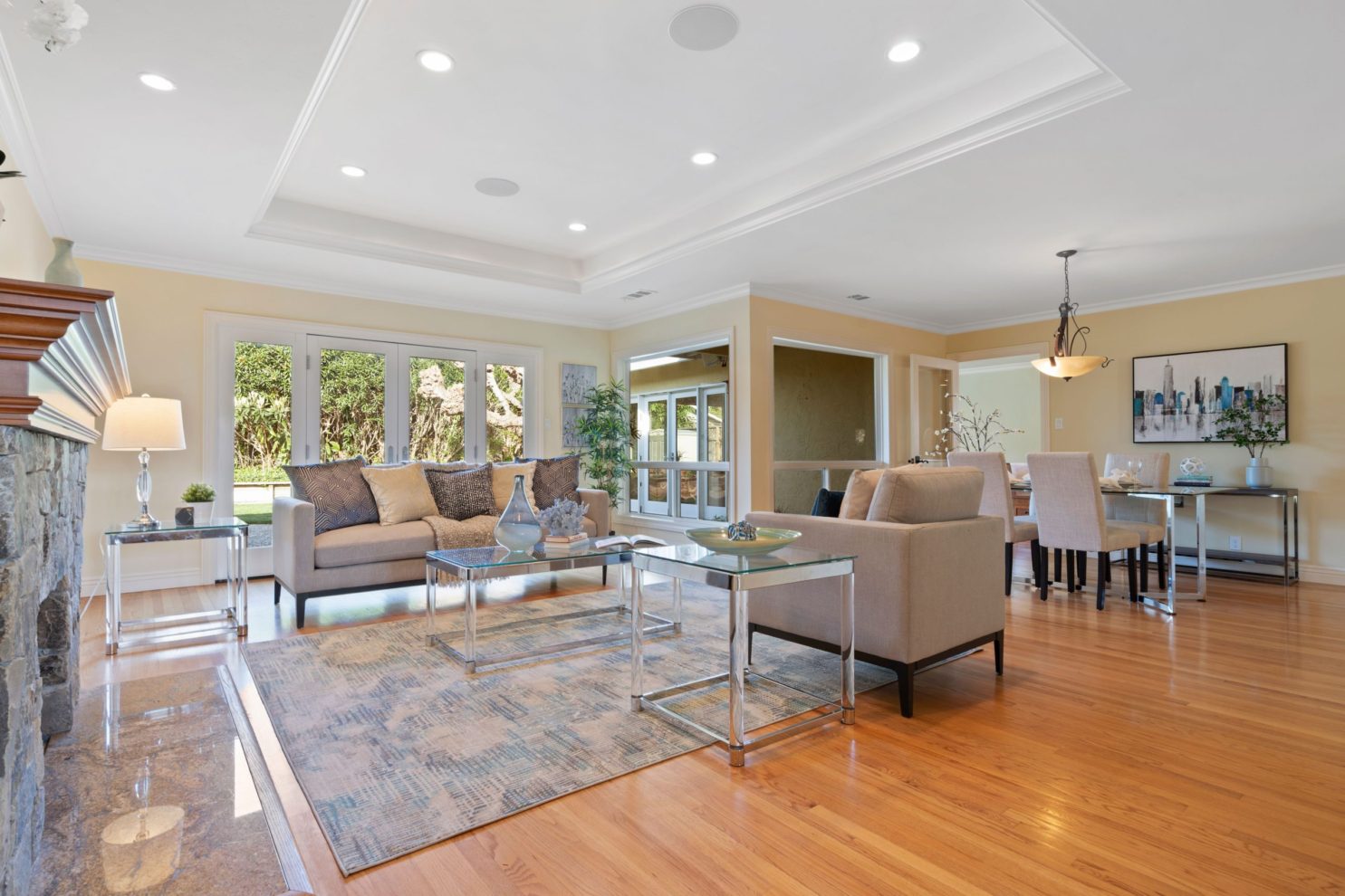Virtually staged living room