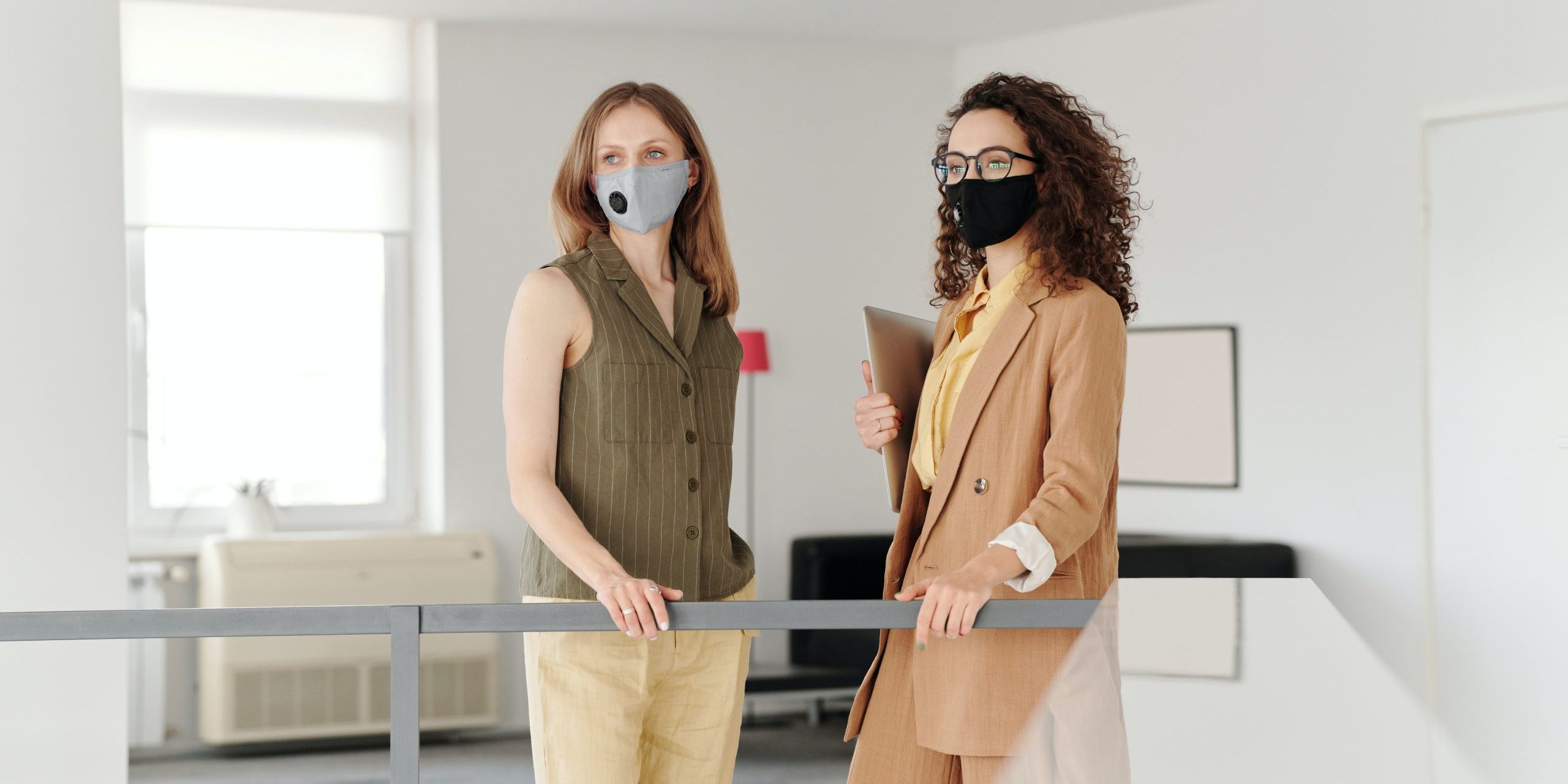 real estate agents wearing face masks
